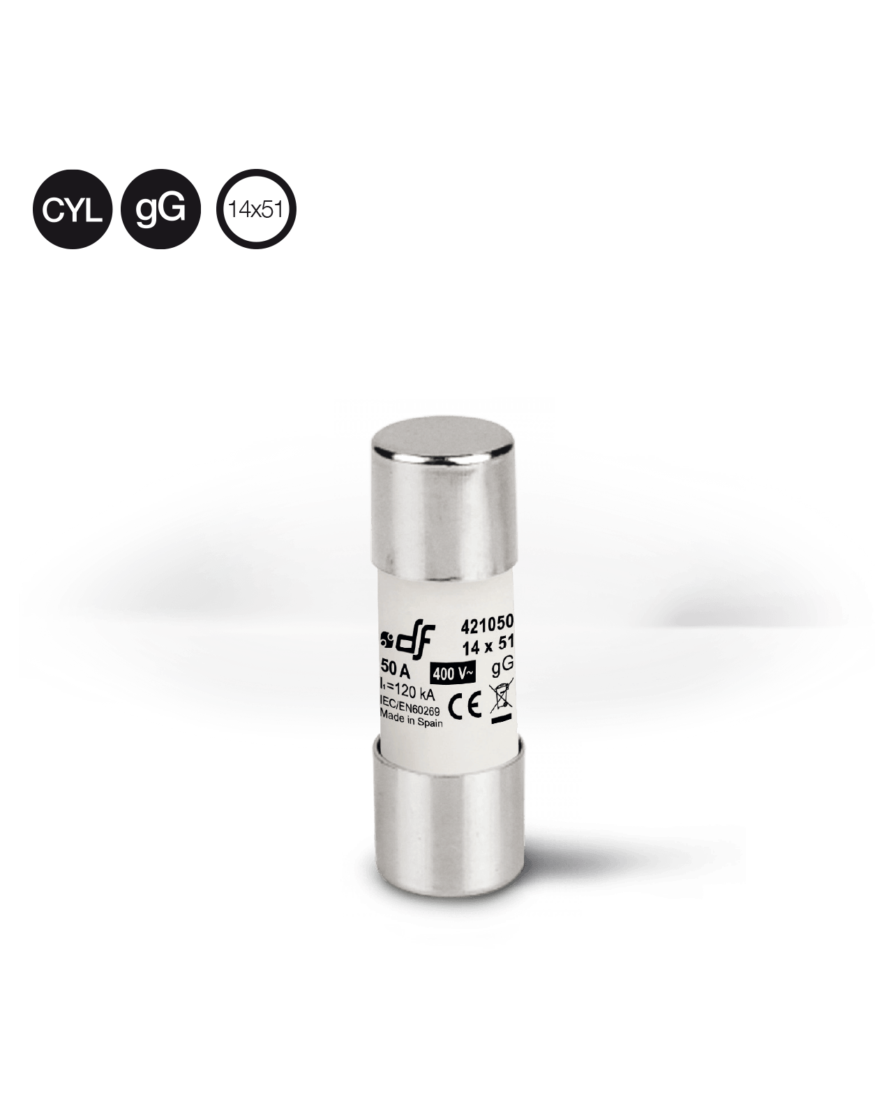  Cylindrical fuses gG 10,3X38 2A with indicator