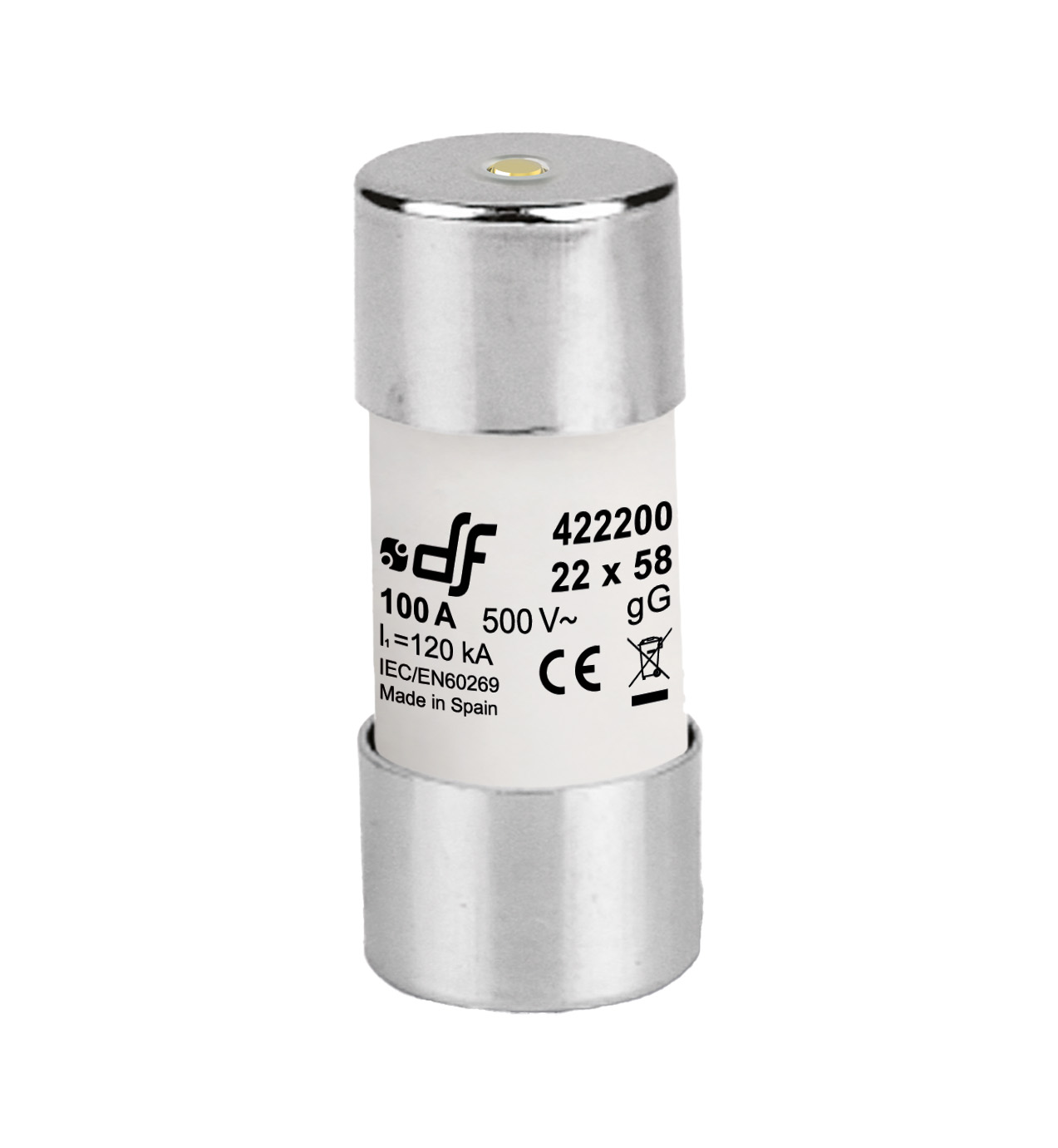  Cylindrical fuses gG 22X58 with striker