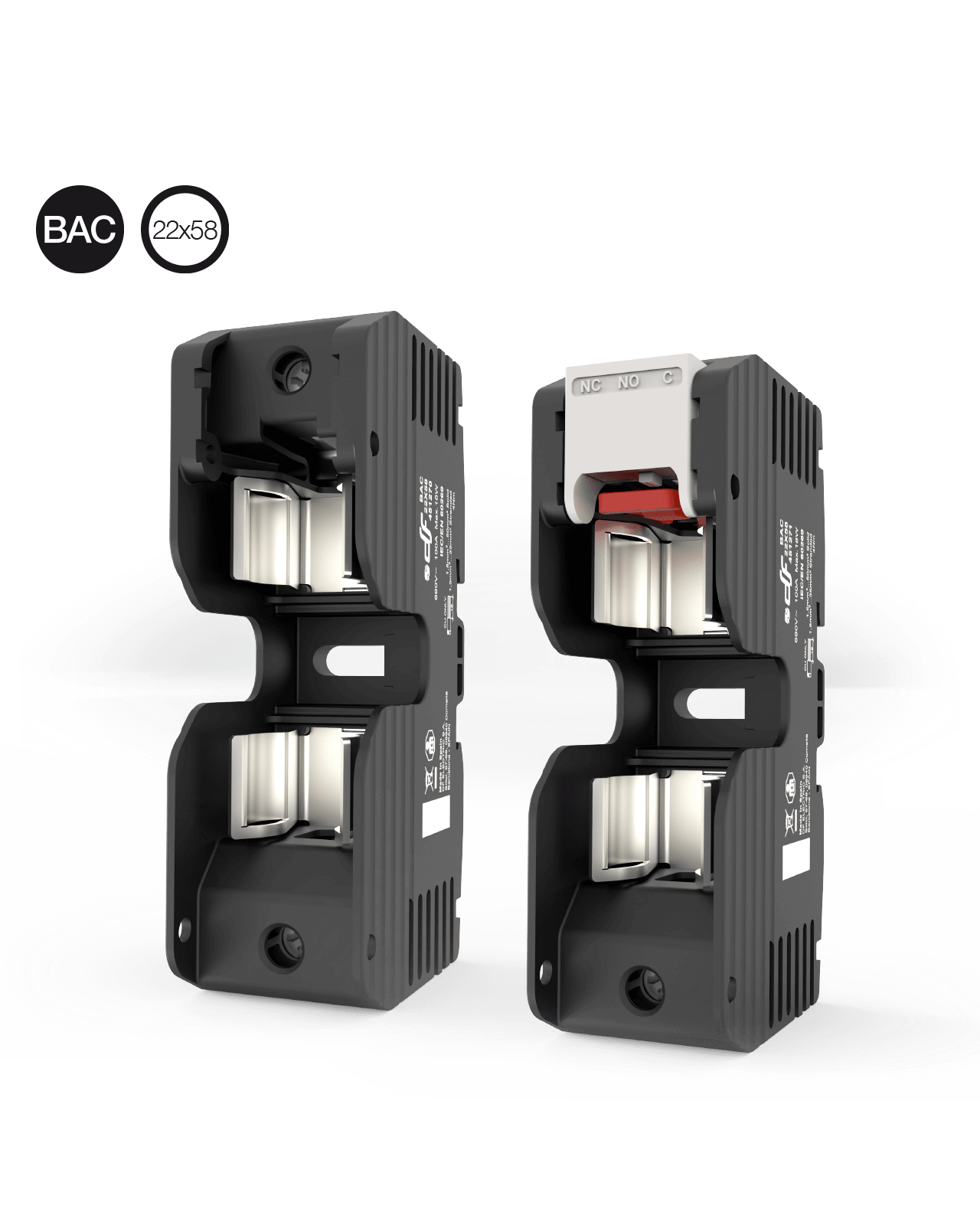 OPEN TYPE  fuse base BAC 22X58 1P 100A 690V ( with micro switch)