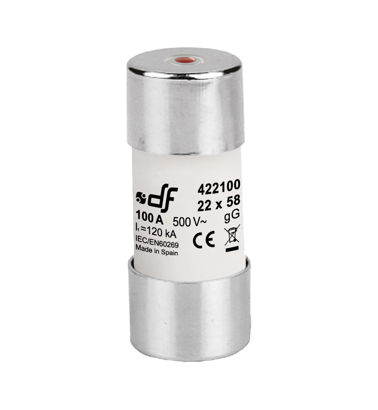  Cylindrical fuses gG 22,2X58 with indicator