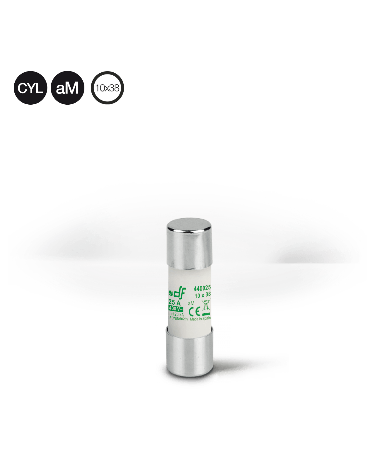 Cylindrical fuses aM 10,3X38 