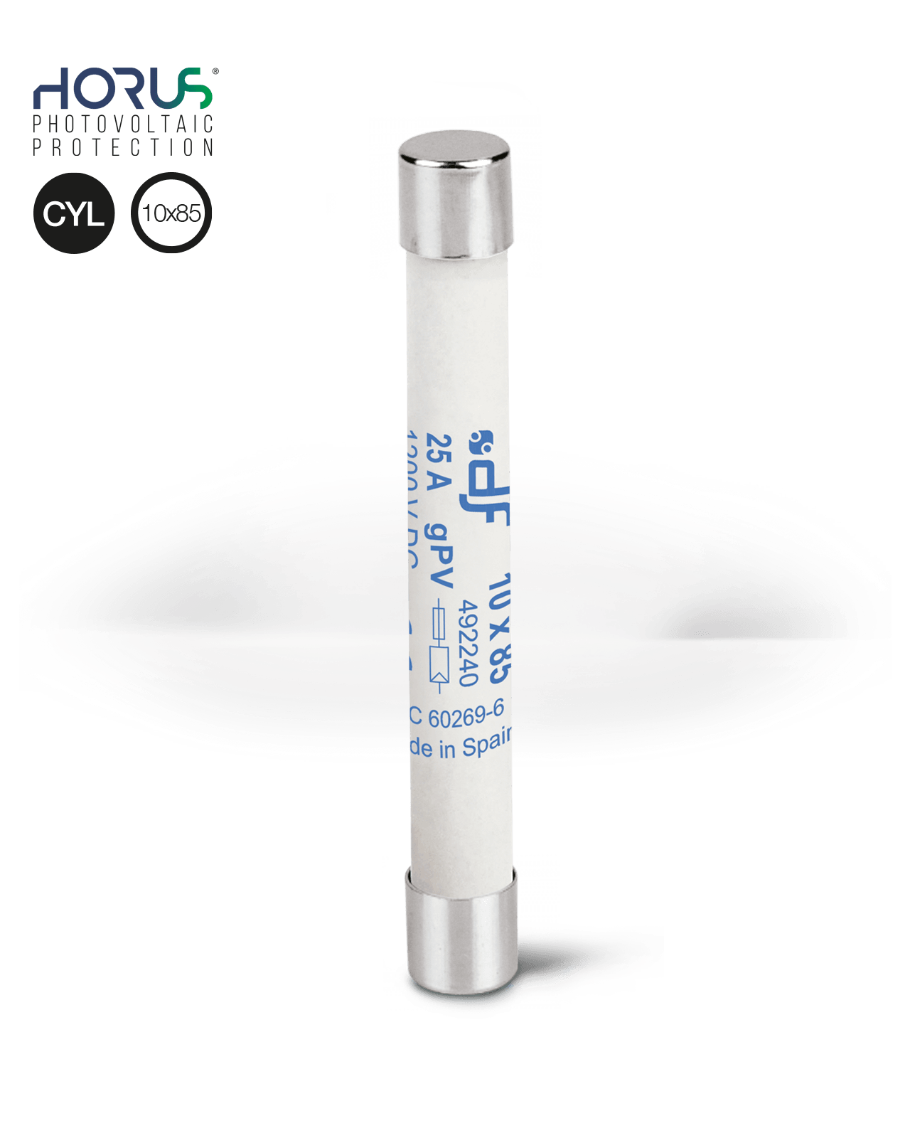 Cylindrical PV Fuse Link for Photovoltaic Applications 10x85  gPV, 1500V DC