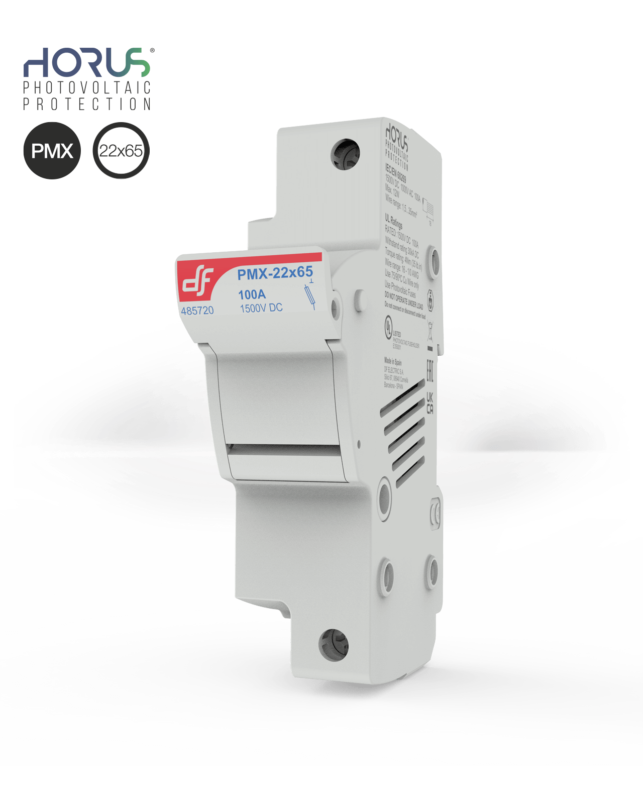 Fuse holder PMX 22x65 1P 1500V DC for Photovoltaic Applications