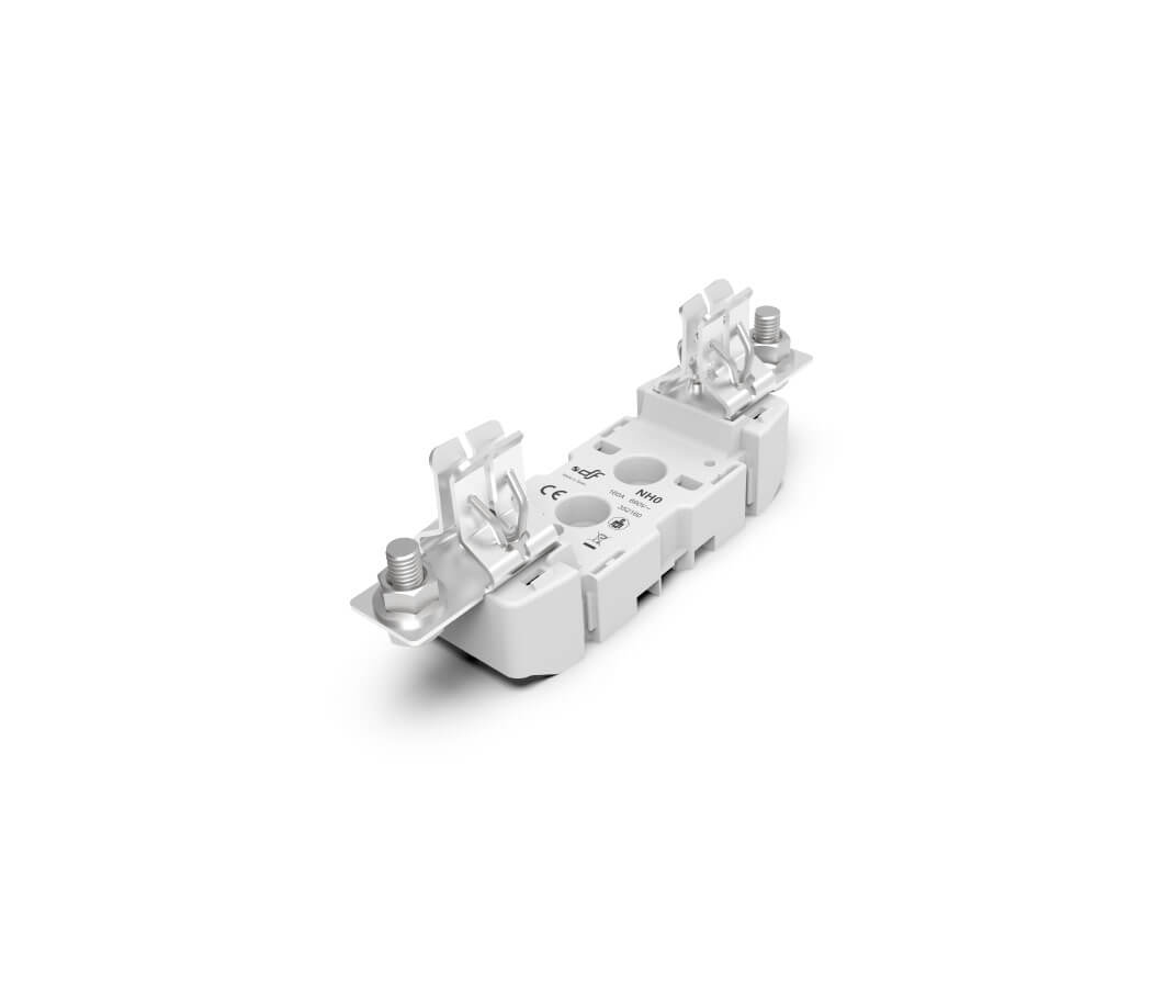 Polyester base NH 0 ST SINGLE POLE 160 A "screw fixing" Spring Contact Screw / Screw connection IP00