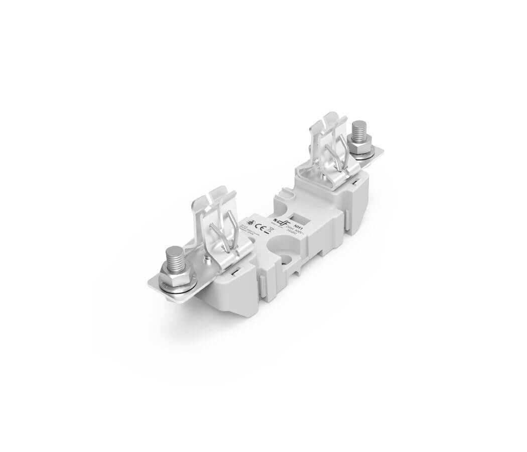 Polyester base NH 1 ST SINGLE POLE 250 A "screw & rail fixing"  Screw / Screw connection IP00 with micro switch