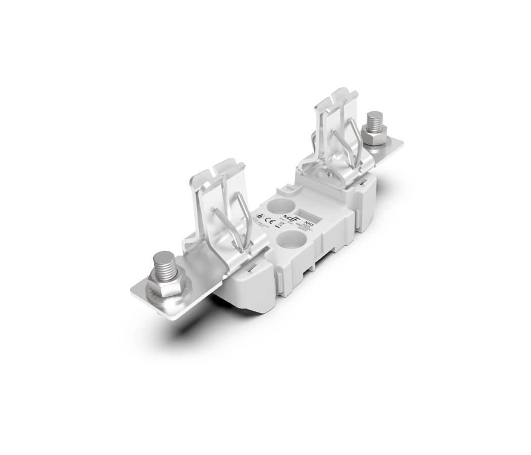 Polyester base NH 3 ST SINGLE POLE 630 A  690V/ 800V "Screw & rail fixing"  Screw / Screw connection IP00