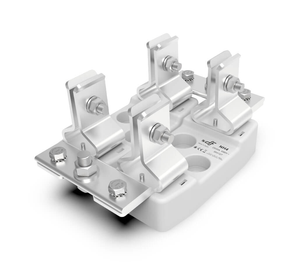Polyester base NH4 ST (GROUP) 2500 A "screwed fixing"  Screw / Screw connection IP00
