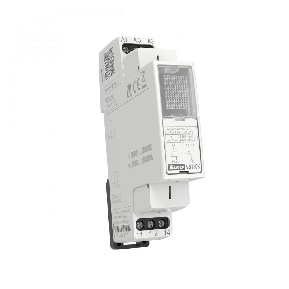 Power relay 1x16A, AC 230V and AC/DC 24V VS116K /blue