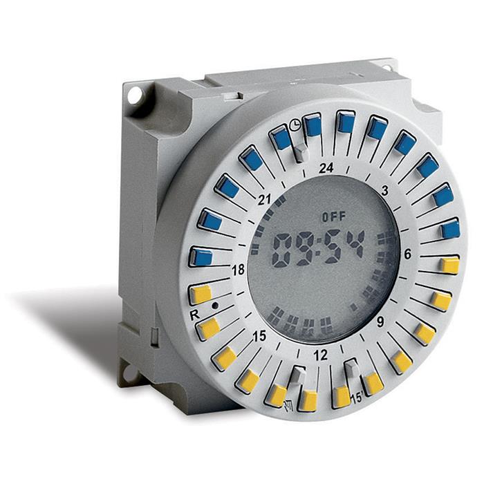 DIGITAL WEEKLY 230V TIME SWITCH MODULE WITH TAPPETS AND DISPLAY 60x60
