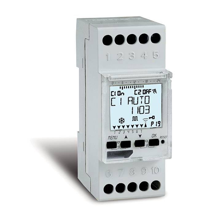MENU DRIVEN YEARLY-WEEKLY TIME SWITCH 2 CHANNELS 2 DIN