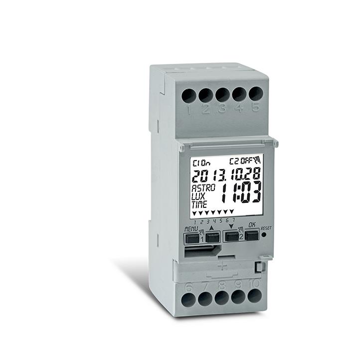 ASTRONOMICAL TWILIGHT TIME SWITCH 1 CHANNEL 2 DIN