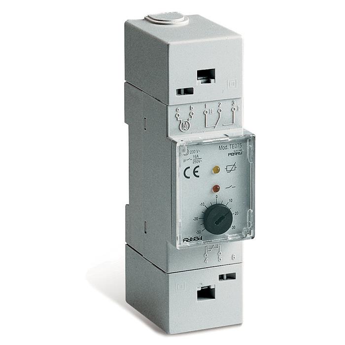 ELECTRONIC THERMOSTAT 0/+60° C MODULAR 2 DIN