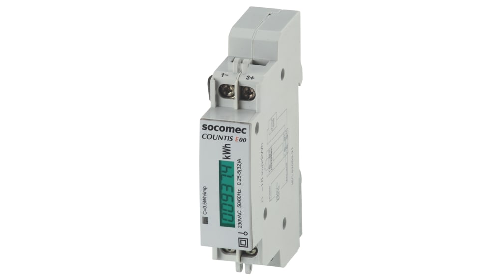 kWh meter, MID, digital 1 module, 1 phase, class 1, 32A, pulse