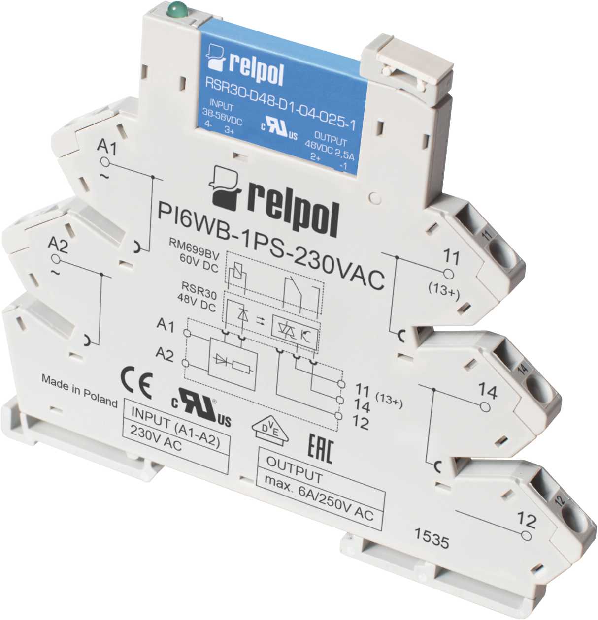 SSR relay output PIR6WB-1PS-12VDC