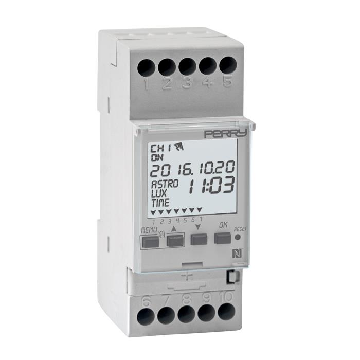 NFC Astronomical Time Switch - 2 DIN, 1 contact