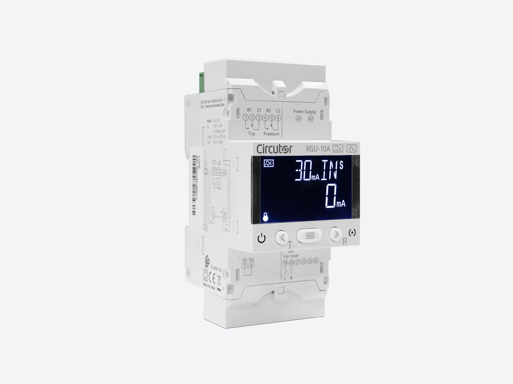 RGU-10/100A, Residual current relay for WGC Transformer, type A, 3 modules and screen