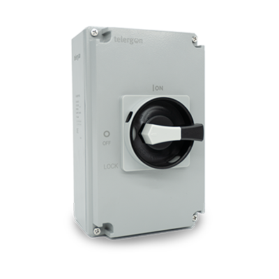 Switch S3 3P 16-80A in aluminium enclosure black handle