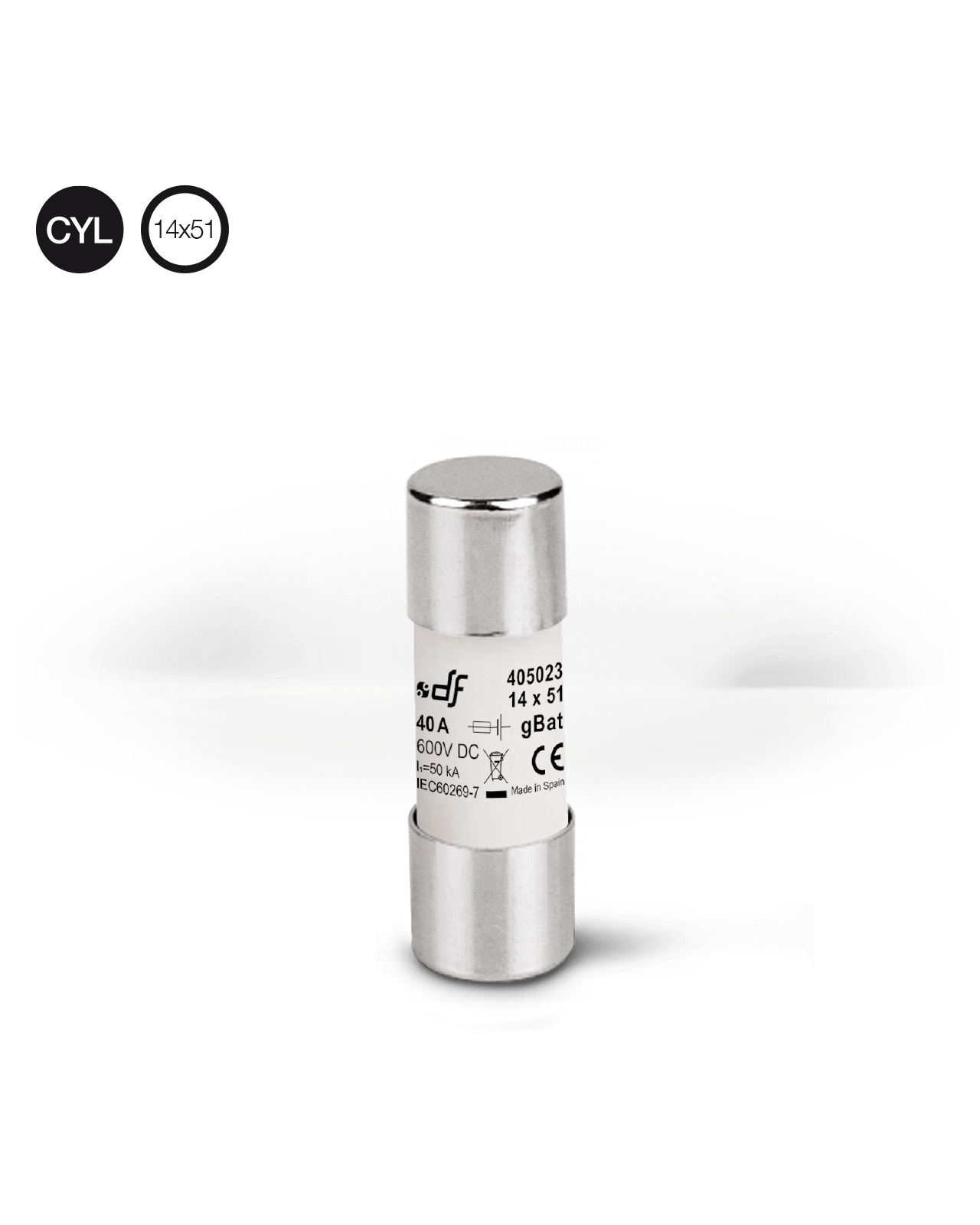 CYLINDRICAL fuses 14x51  gBat  600V DC for battery storage protection