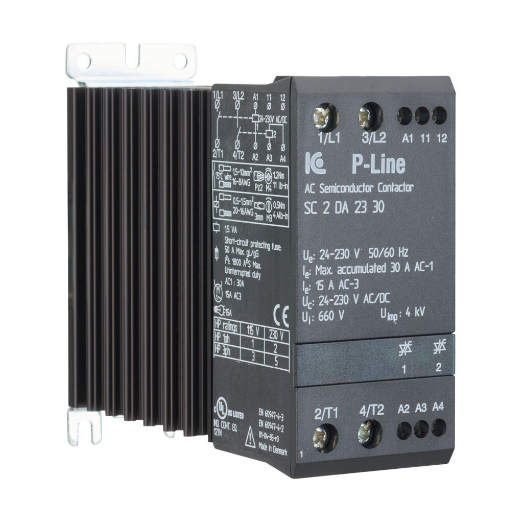 Semiconductor Contactor - Ohmic and inductive loads 1-Phase Dual Pole Electronic Contactor (Accumulated, two independent controlled phases)