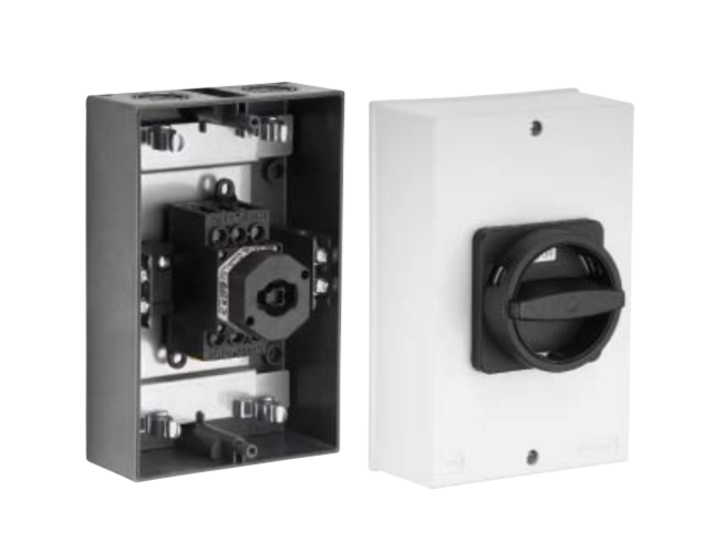 EMC MAINSWITCH 3X20A ENCLOSED BLACK/GREY